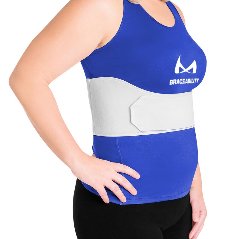 حزام دعم إصابة الأضلاع من BraceAbility حزام عالمي للنساء للأضلاع المكسورة أو المكسورة أو المتصدعة لفائف ضغط لدعم الكدمات واستعادة إصابة القص